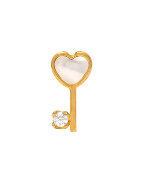 Broqueles de corazón Roca Dama de oro con acabado brillante zirconia