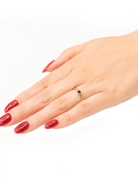 Anillo Ingrata Fortuna 14 k de oro amarillo zafiro brillante