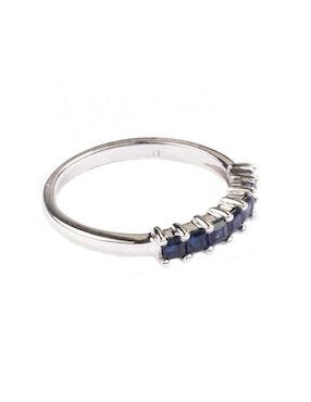 Anillo geométrico Ingrata Fortuna Helodia 14 k de oro amarillo zafiro brillante