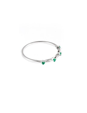 Anillo Ingrata Fortuna Acis 14 k de oro blanco esmeralda brillante