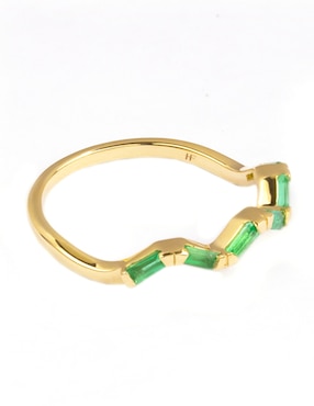 Anillo Ingrata Fortuna Galatea 14 k de oro amarillo esmeralda brillante