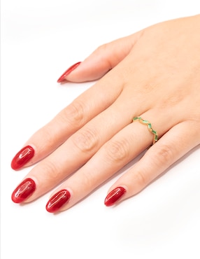 Anillo Ingrata Fortuna Galatea 14 k de oro amarillo esmeralda brillante
