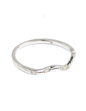 Anillo Ingrata Fortuna Acamas 14 k de oro blanco diamante brillante