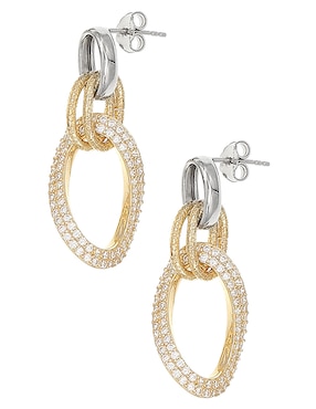 Aretes Silvex Spa de plata P 925 con acabado pavé circonita