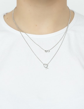 Collar de corazón Silvex Spa de plata P 925