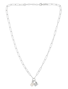 Collar de candado Silvex Spa de plata P 925