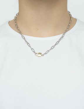 Collar de candado Silvex Spa de plata P 925