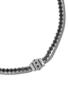 Pulsera Silvex Spa de plata con acabado pulido