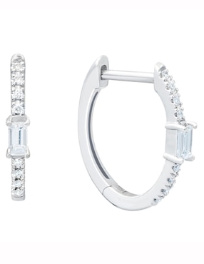 Aretes redondos Riccardo Orsato de oro blanco con acabado pavé diamante