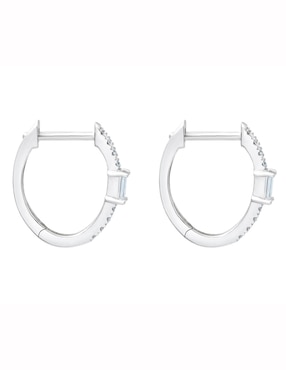Aretes redondos Riccardo Orsato de oro blanco con acabado pavé diamante