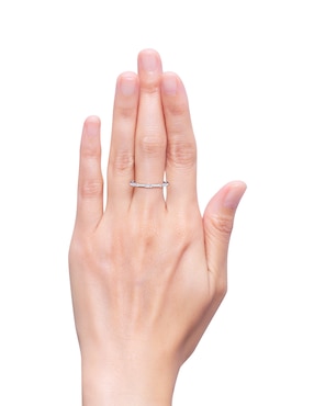 Anillo de compromiso de oro blanco 14 k Riccardo Orsato diamante