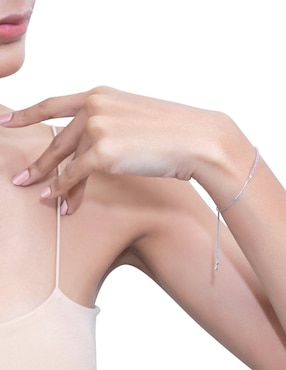 Brazalete Riccardo Orsato de oro blanco 14 K con acabado pavé