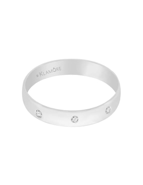 Argolla De Oro Blanco 14 K Essenza Diamante