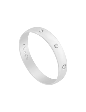 Argolla de oro blanco 14 k Essenza Amori diamante