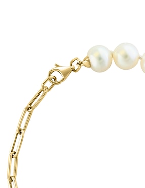Pulsera Effy de oro con diamante y perla 14 k Luna