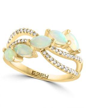 Anillo Effy Aurora 14 k de oro diamante y ópalo etíope brillante