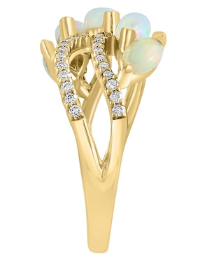 Anillo Effy Aurora 14 k de oro diamante y ópalo etíope brillante