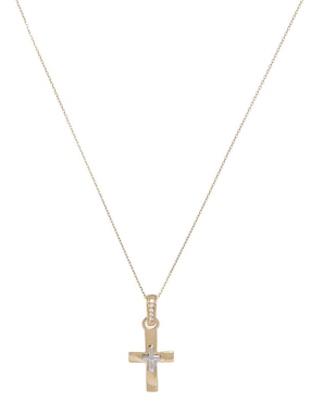 Collar con dije de cruz Fonelli de oro 14 K