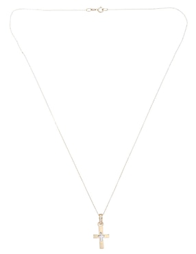 Collar con dije de cruz Fonelli de oro 14 K
