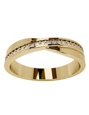 Anillo Redondo Fonelli Moño 14 K De Oro Amarillo Diamante