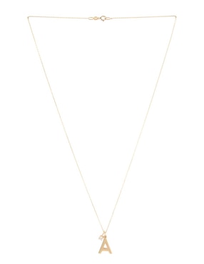 Collar con dije de letra a Fonelli de oro amarillo 14 K