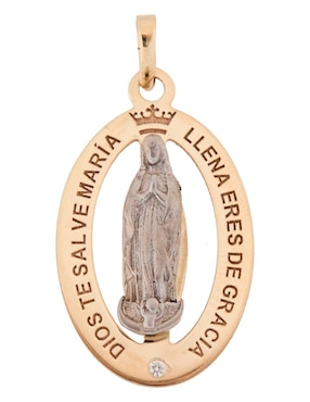 Dije de virgen Fonelli de oro 14 K diamante