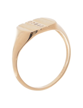 Anillo cuadrado Fonelli 14 k de oro diamante pulido