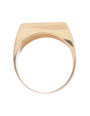 Anillo cuadrado Fonelli 14 k de oro diamante negro pulido