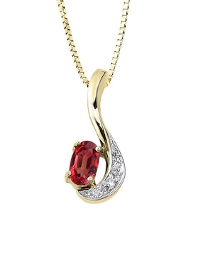Colgante Y Dije ovalado Fascinare loris de oro 14 K rubí y diamante