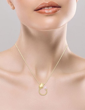 Colgante Y Dije de flor Fianelli tulipán de oro 14 K perla