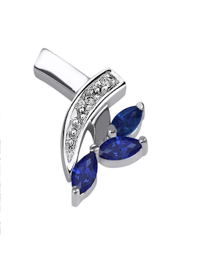 Aretes Fascinare Praga de oro blanco con acabado brillante zafiro y diamante
