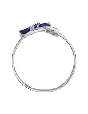 Anillo Fascinare Praga 14 k de oro zafiro y diamante brillante