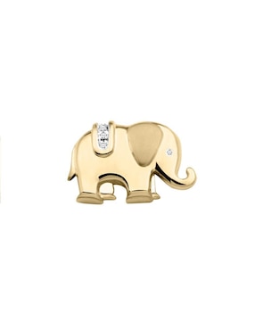 Aretes de elefante Fianelli Elefantino de oro con acabado brillante diamante