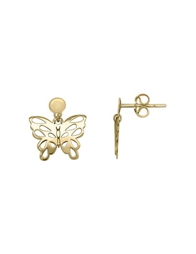 Aretes de mariposa Fianelli Cristal de oro con acabado brillante