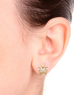 Aretes de mariposa Fianelli Cristal de oro con acabado brillante