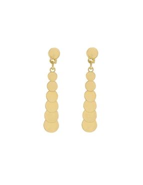 Aretes Largos Irregulares Fianelli Odalys De Oro Amarillo 14 K