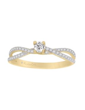 Solitario De Oro 14 K Klamore Diamante