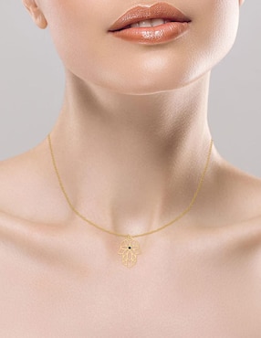 Colgante Y Dije Fascinare jamsa de oro 14 K zafiro