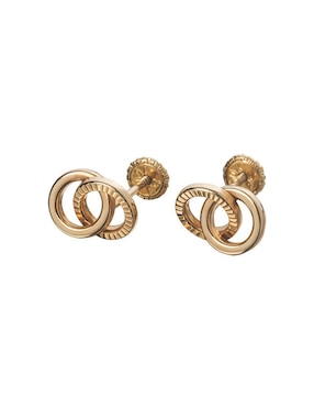Broqueles redondos Giallo de oro amarillo 14 K con acabado espejo