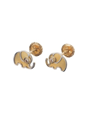 Broqueles de elefante Giallo Exclusiva de oro con acabado espejo zirconia