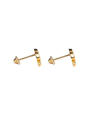 Broqueles de elefante Giallo de oro amarillo 14 K con acabado espejo madre perla