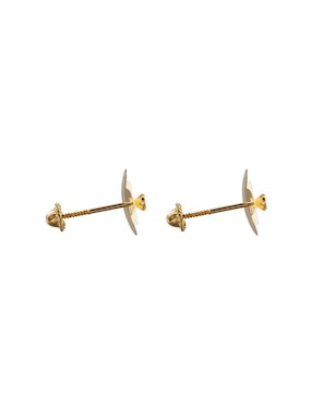 Broqueles de flor Giallo de oro con acabado espejo zirconia