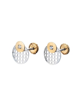 Broqueles de ojo Giallo de oro blanco con acabado espejo zirconia