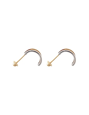 Broqueles de hoja Giallo de oro amarillo 14 K con acabado espejo