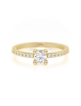 Anillo De Compromiso De Oro 10 K Abba Joyas Zirconia