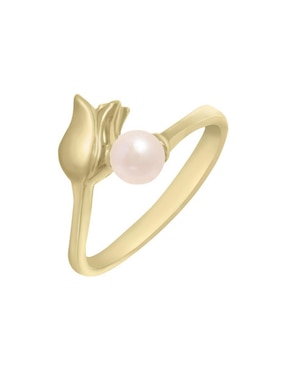 Anillo Fianelli Tulipán 14 k de oro perla lustre