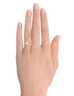 Anillo Fianelli Tulipán 14 k de oro perla lustre