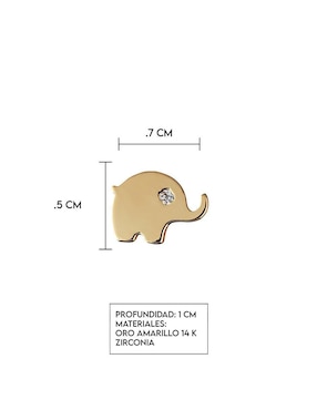 Broqueles de elefante Giallo Exclusiva de oro con acabado espejo zirconia