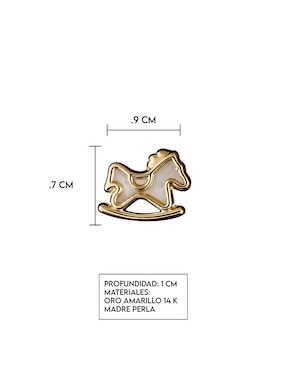 Broqueles de caballo Giallo Exclusiva de oro con acabado espejo madre perla