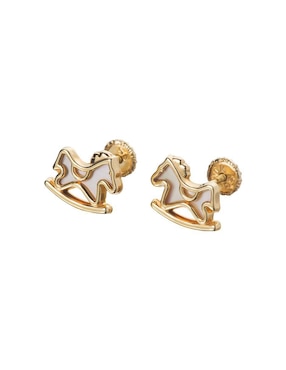 Broqueles de caballo Giallo Exclusiva de oro con acabado espejo madre perla